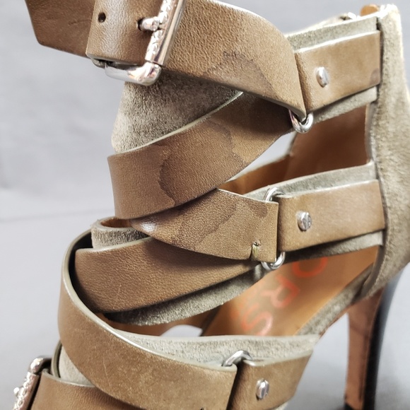 Strappy Michael Kors Peep Toe Heels - Picture 6 of 6